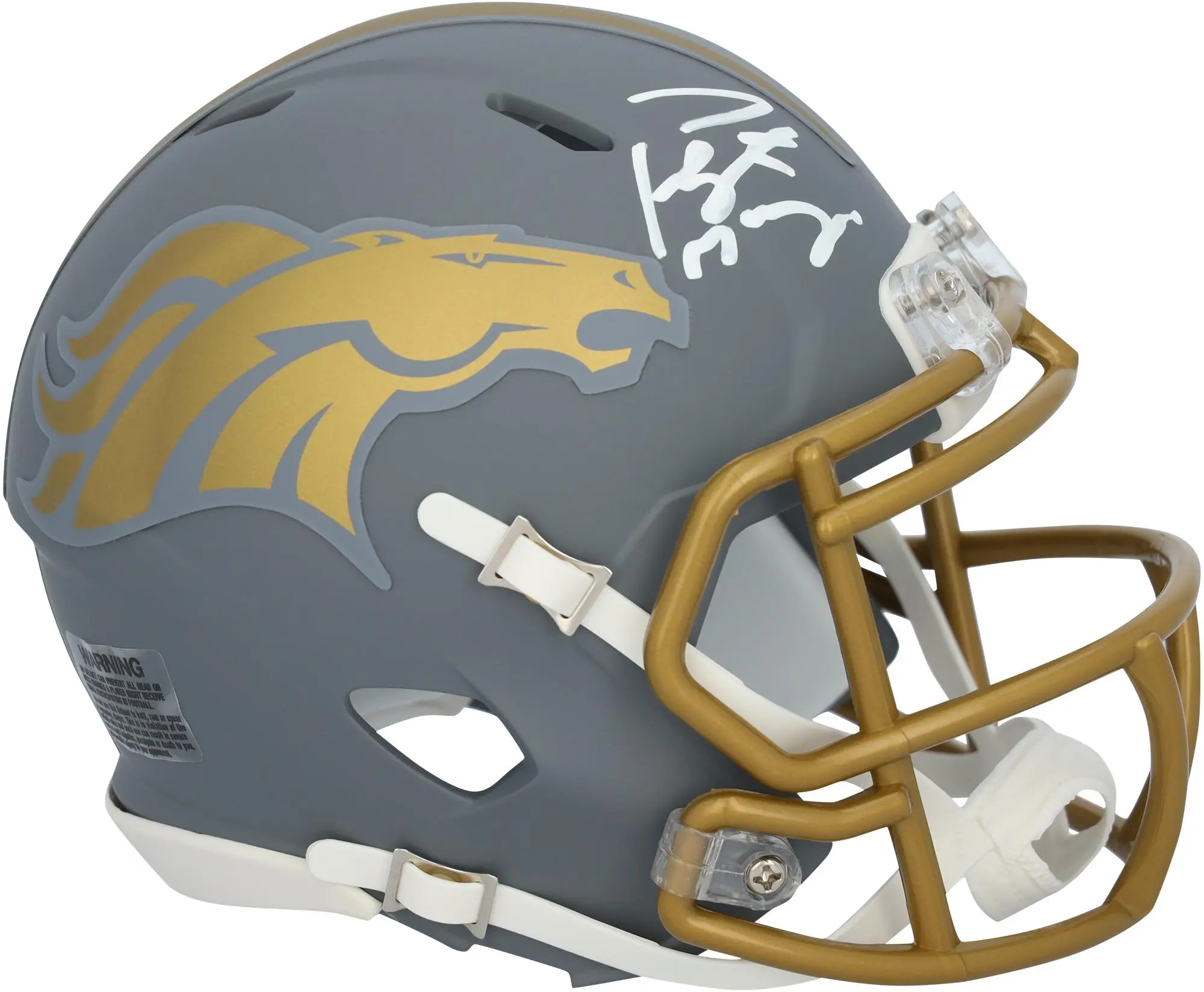 Peyton Manning Denver Broncos Autographed Riddell Slate Speed Mini Helmet - Fanatics Authentic Certified