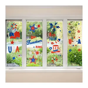 Northlight S/6 Double Sided Patriotic Gel Window Clings Northlight S/6 Double Sided Patriotic Gel Window Clings