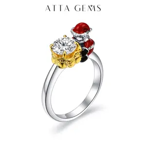 D Color VVS1 Clarity Unisex Synthetic Moissanite Ring - Luxury Fine Jewelry Accessory, Christmas Gifts, Sizes 5-10 (R215) summerwins,summerwins