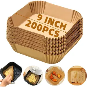 200 count Air Fryer Liners Disposable, 9 Inch Square Air Fryer  Paper Liners for 5-8QT Air fryer,Non-Stick  Airfryer Paper Liner