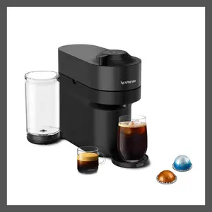 Nespresso 25.4 oz Espresso Maker Machine Compact One-Touch Licorice Black Vertuo