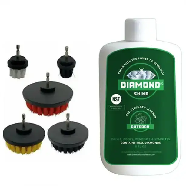 4-Piece Drill Brush Set & BBQ Grill & Outdoor Cleaner