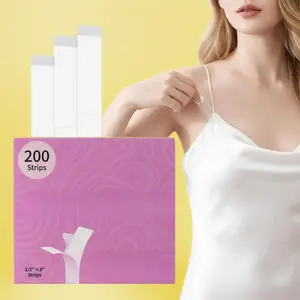 200 Strips Fashion Double-Sided Tape for Clothes, Hypoallergenic Dress Tape for Fabric & Skin, Skin-Friendly Body & Clothing Tape with All-Day Invisible Hold