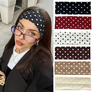 6pcs/1pcs Polka Dot Wide Headbands for Women, Soft Stretchy Retro Coquette Hair Bands, Vintage Y2K Hair Accessories for Daily Wear, Female