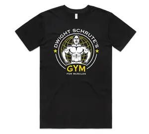 Dwight Schrute’s Gym For Muscles T-shirt Tee Cotton Tshirt Jersey Knit