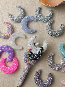 5 Random Style Acrylic Moon Beads for DIY Crafts, Perfect for Bead Pen and Phone Chain Jewelry Making, Casual Creative Supplies, Bead Sequin, Bead Assortment, DIY Beading Accessories