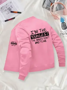 Kids' Funny Printed Jacket - Casual Zip-Up Outerwear for Toddlers & Kids, Suitable for Casual Outdoor Sports, Fashionable & Durable for All Seasons, Ideal for Daily Activities & Holiday Gifting.