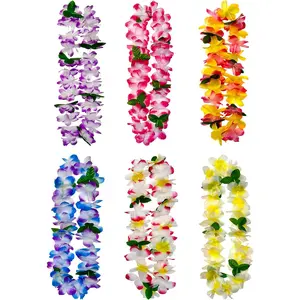 6 Counts Hawaiian Leis Bulk,leis for luau party,hawaiian leis for adults,beach party favors for adults,Summer Beach Vacation,Theme Party Decorations,Graduation Necklace for School College