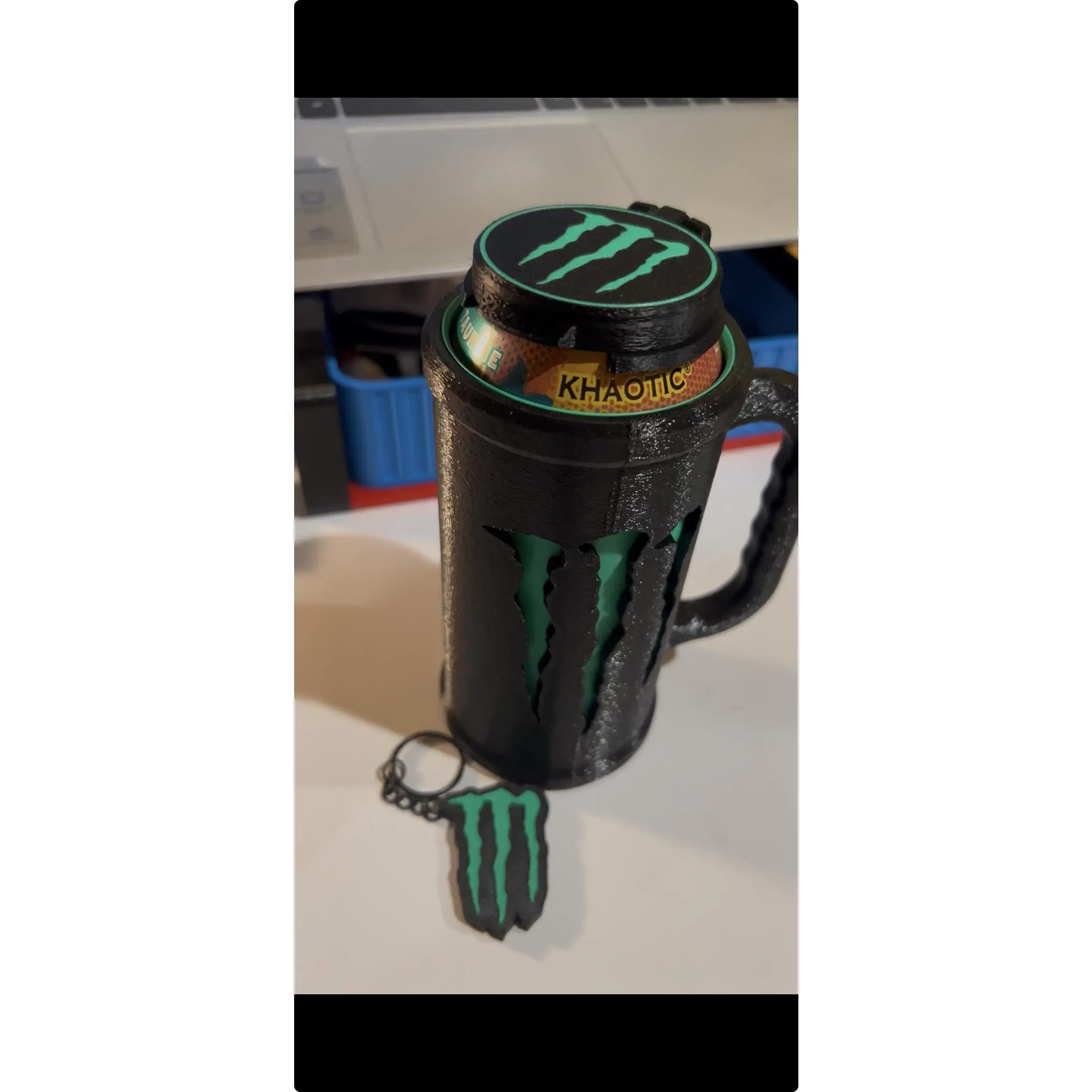 Energy 16oz Can Holder with Cover and Tap Opener - Primary Color Outside, Secondary Color Inside - Perfect for Fans