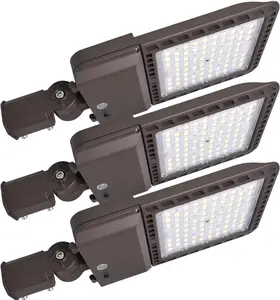 SEURON 3 Pack 300W LED Parking Lot Lights Adjustable Slip Fitter 39000LM 5000K Outdoor Lighting with Dusk to Dawn Photocell IP65 Waterproof LED Shoebox Pole Light 110-277V for Commercial Lighting ETL - High Quality