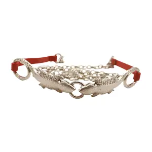 TrendyFashionJewelry Women Red Skinny Strap Belt Hip Waist Silver Metal Chain Gecko Lizard Charm S M L