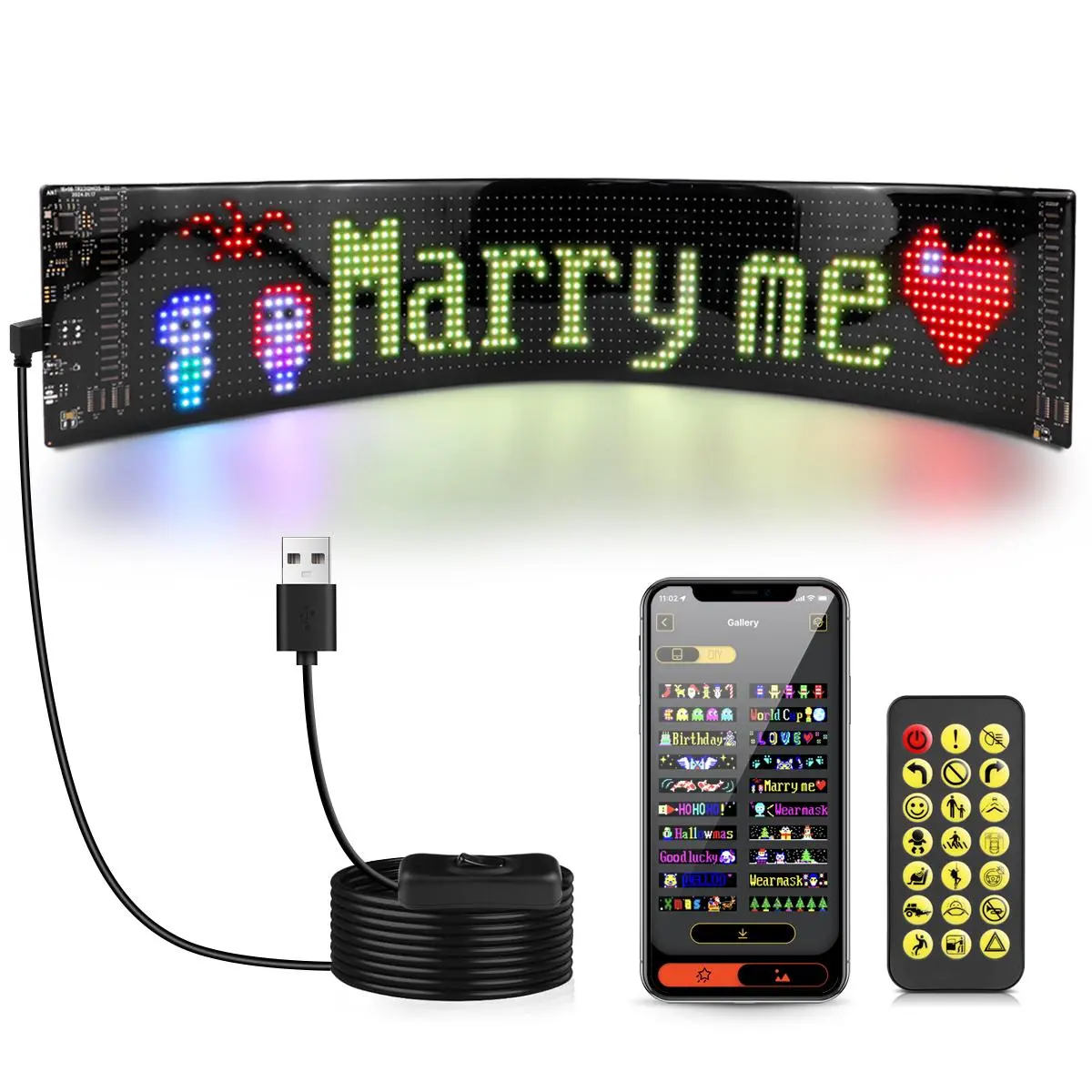 LED Sign Display Light, 1 Count APP Control Flexible LED Neon Sign, Led Neon Lights, LED Store Sign, Christmas Wall DIY Decoration, Custom Text Pattern Animation Programmable LED Display, Indoor Decorative Light