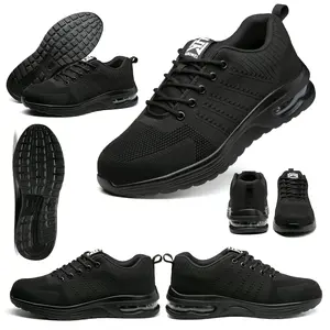 SEBOWEL Unisex Steel Toe Work Shoes Safety Sneakers Comfortable Lightweight Puncture Proof Slip on Indestructible Construction Work Shoes..