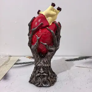 Tree Spirit Ornament, Haunting Halloween Decoration, Heart-Holding Tree Monster Desk Decor, Unique Spooky Home Accent