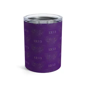 Purple Tumbler 10oz, Angel Number 1313 Face Your Fears, Numerology Gift, Positive Energy Cup, Manifestation Gift, Law of Attraction Gift