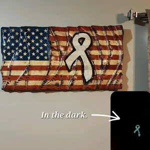 Hand Carved American Flag Wall Art Made from 100% Recycled Materials - RNT Design - Hanging, Decor