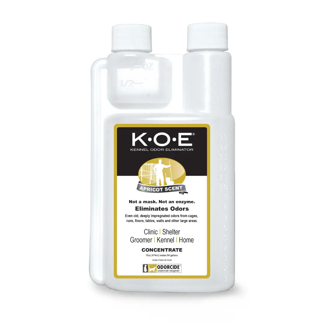 K.O.E. 16oz Concentrate - Kennel Odor Eliminator - Non-Enzymatic Formula, KOE, Apricot, Fresh Original Scent, 16 oz Pint [KOEA-P, KOEFS-P, KOE-P]