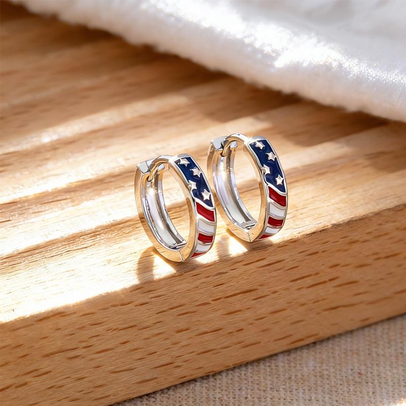 1/2-Pair (Half-Pair) Round Earrings Suitable for. Day, Easter, Valentine', Mother' Day & 4th of - Unisex Classic Buckle Clip- Ear Accessories, Year-Round Wear for Parties, Daily Outfits, Gift for Women & Men