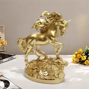 Fortune Horse Sculpture, Resin Handmade Animal Statue, Success Symbol Gift for Businessmen, Father's Day Present, Office Desk Decor