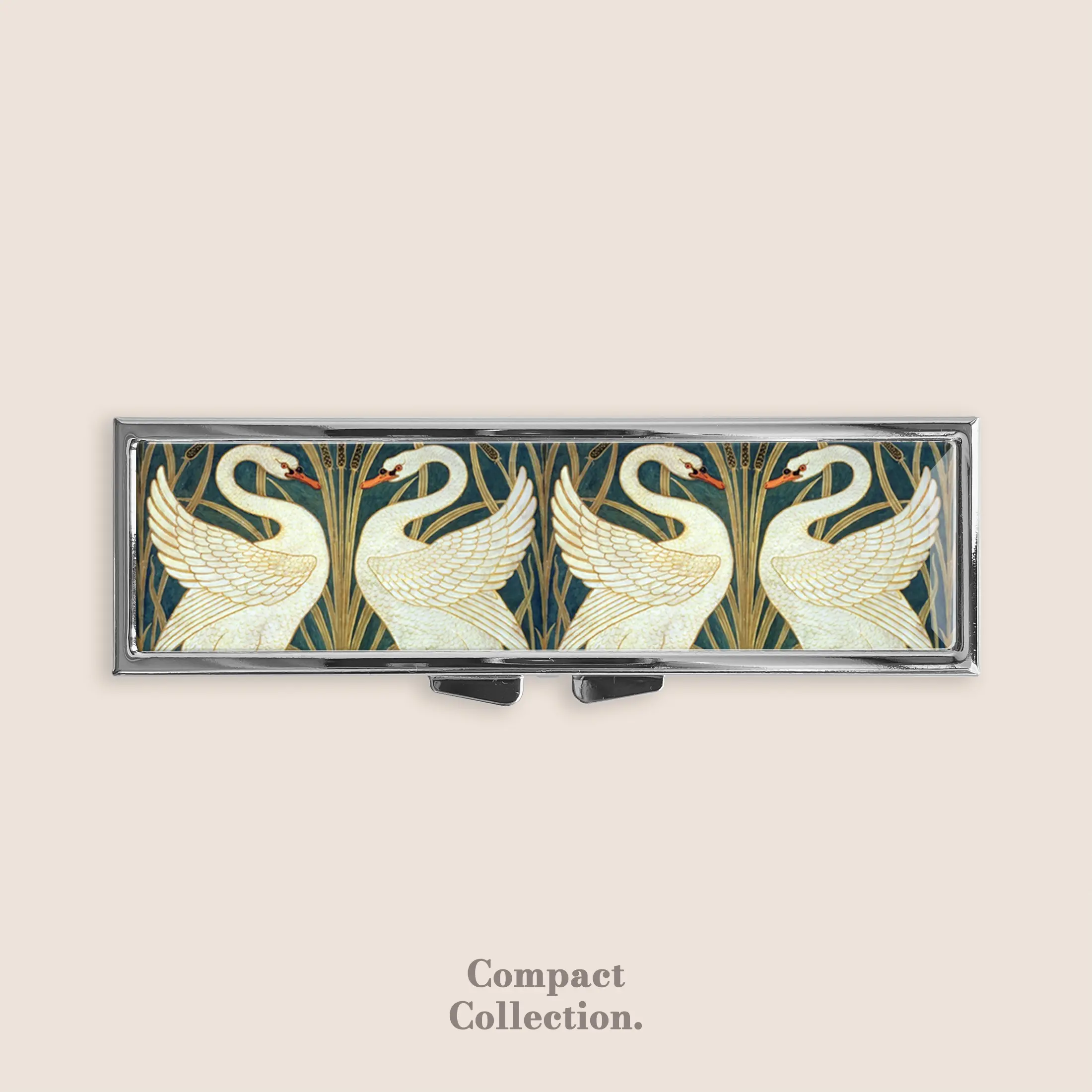 Art Nouveau Swan Rush and Iris Romantic Art Pill Box Pill Container Weekly Pill Organizer 7 Day Gothic Curious Strange and Unusual Gifts Trinket Box Pill Case Pill Holder Travel Size
