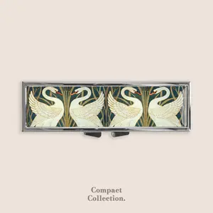 Art Nouveau Swan Rush and Iris Romantic Art Pill Box Pill Container Weekly Pill Organizer 7 Day Gothic Curious Strange and Unusual Gifts Trinket Box Pill Case Pill Holder Travel Size