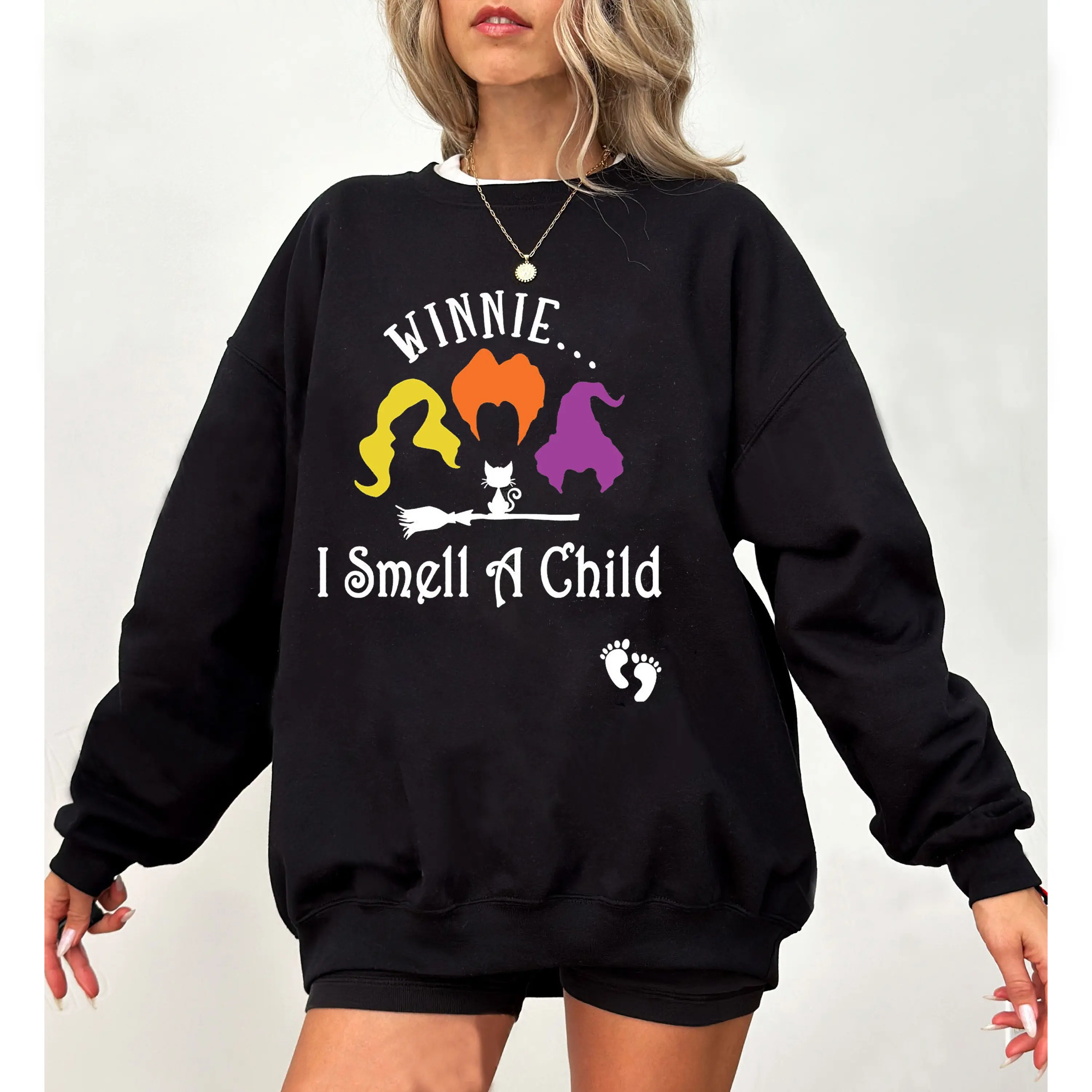 Winnie I Smell a Child Sweatshirt For Halloween, Halloween Pregnancy Announcement Hoodie, Witchy Pregnant Sweater, Maternity Shirt, Fall Season