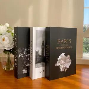 Set of 3 Modern Minimalist Luxury Decor Books, Elegant Paper Replica Books, Home Living Room Coffee Table Decor, TV Cabinet Shelf Fireplace Decor