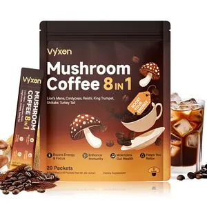 Vyxen 10-in-1 Instant Mushroom Coffee - Energy, Focus, Digestion - 20 Servings
