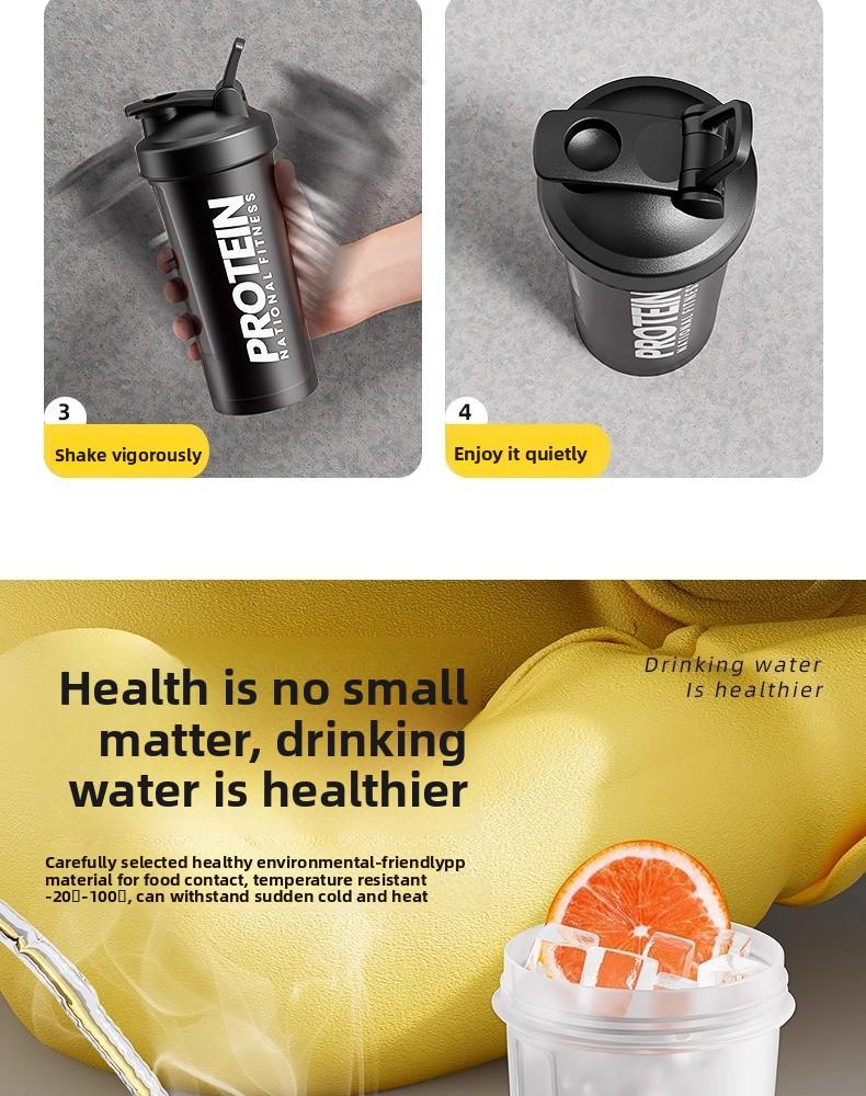 Protein Shaker Bottle 600ml with Mixing Ball BPA Free Leak Proof Sports Water Cup for Gym Fitness Workout Strength Training Muscle Building Nutrition Drink All-day Comfort Summer Essential Fitness Gear Free one sports headband