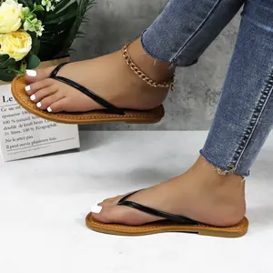 Women's Golden Flat Sandals Open Toe Slip-On Summer Shoes Faux Leather Upper Rubber Sole for Beach Pool Casual Outings Comfortable Elegant