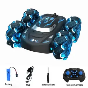 Remote Control Car Stunt, All-Terrain, 2.4Ghz Dual Band 360° Rotating Remote Climbing Vehicle, USB Charging, with Lights, Left and Right Horizontal Indoor/Outdoor, Suitable for Children Ages 6-12