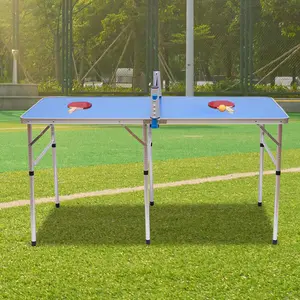Multi Use Ping Pong Table Tennis Sports Indoor Outdoor W/ Net 2 Rackets &3 Balls-
