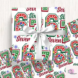 67 Christmas Lights Wrapping Paper Retro Holiday Gift Wrap Sheet