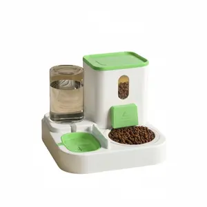 2-in-1 Automatic Cat Feeding Bowl & Water Dispenser Large Capacity Wet Dry Separation Pet Feeder Essential Accessories for Hydration Nutrition