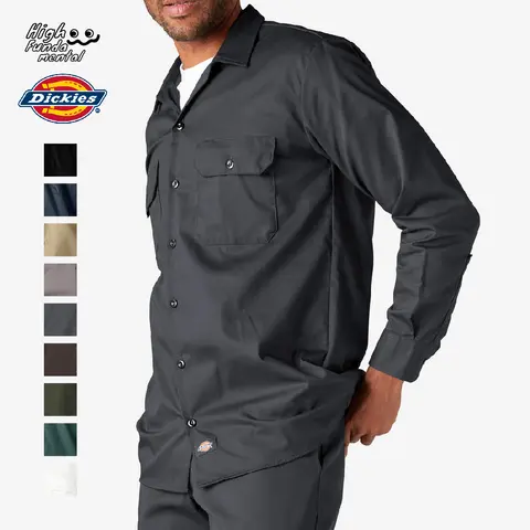 DICKIES Men's Original 574 Work Shirts Long Sleeves Casual Regular Fit Work Shirts Classic Fit Plain Work Wear Original Fit Cotton Workwear Trouser (S to 5XL)