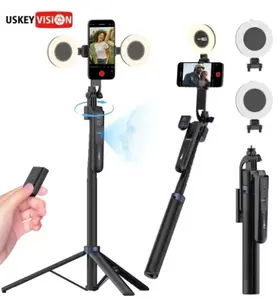 Auto Face Tracking Tripod for Smartphone,70“ ExtendableTripod w/LED Selfle Light,Selfie Stick for iPhone w/Remote Control,Phone Holder Video Recording for YouTube, TikTok Live-Streaming
