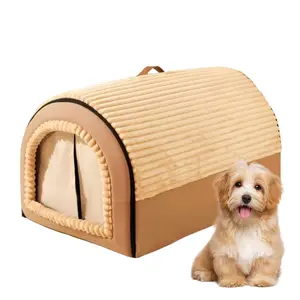 Covered dog Bed, Removable Shelter for Small Pets, Soft Washable Tent Design with Fabric, Indoor Pet Hideaway for Cats, Puppies, and Small Animals in Home, Living Room, Bedroom, or Play Area