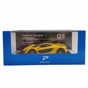 KINSMART Hypercar League Collection McLaren P1 Die-Cast Metal Model Car 1:64 Scale Volcano Yellow with Display Base & Acrylic Cover