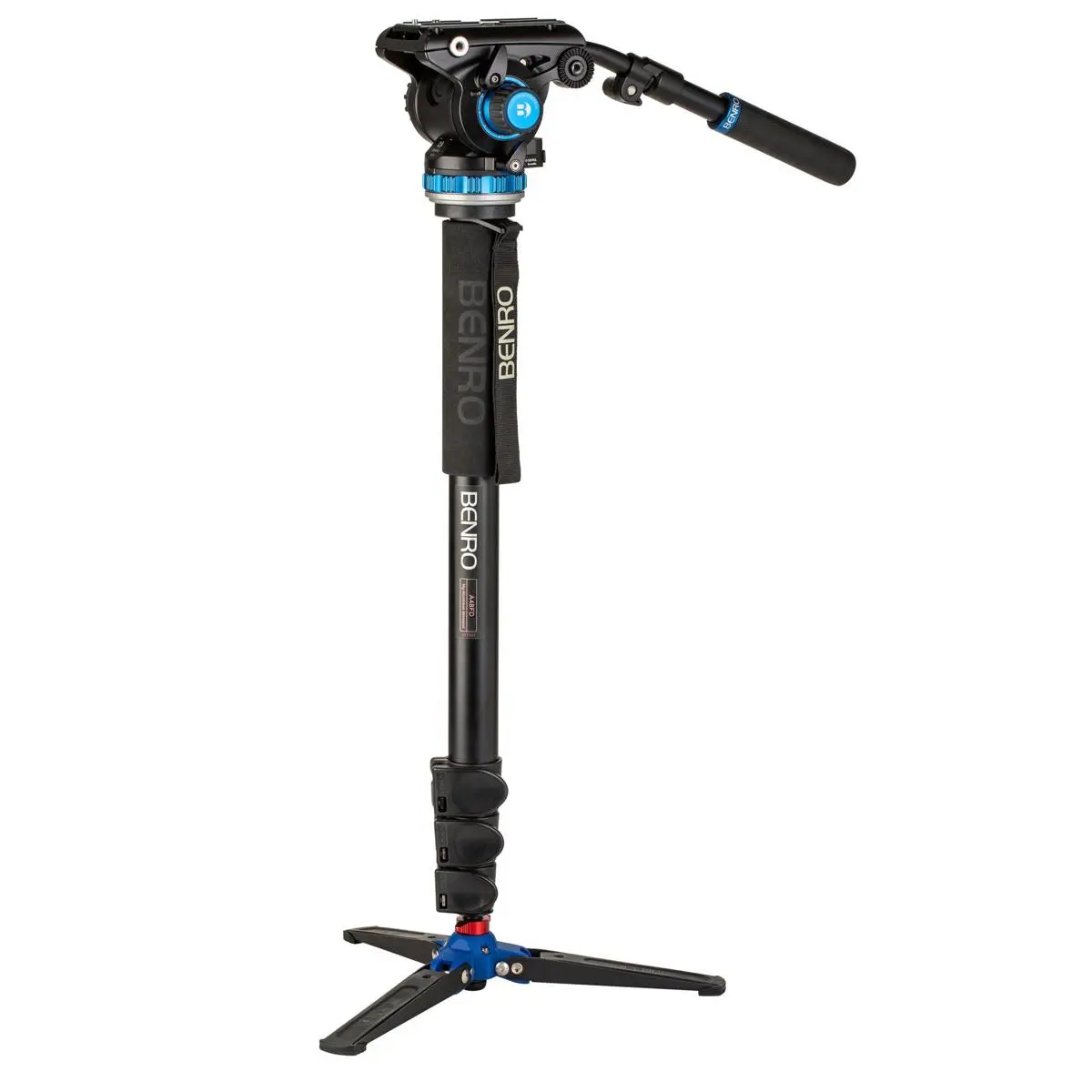 Benro A48FD Classic Aluminum Video Monopod with 3-Leg Base and S6 PRO Flat Base Fluid Video Head