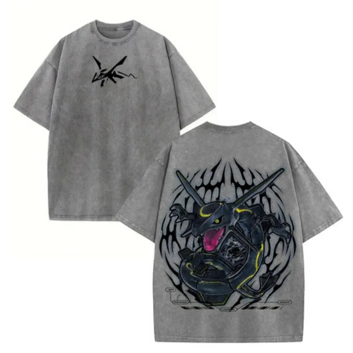 Rayquaza Anime Tee – Vintage Oversized Acid Heavyweight Cotton Shirt