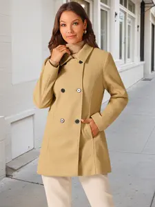 INSPIRE CHIC Women's Long Sleeves Peacoat Double Breasted Button Outerwear Winter Coat
