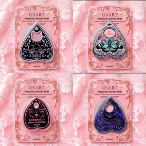 Witchy Planchette Magnetic Phone Grip Acrylic Ouija Board Cat Moth Bat Phone Stand Cute Pastel Goth Phone Holder Dark Romance Bookish Mobile Accessory Gift for Her