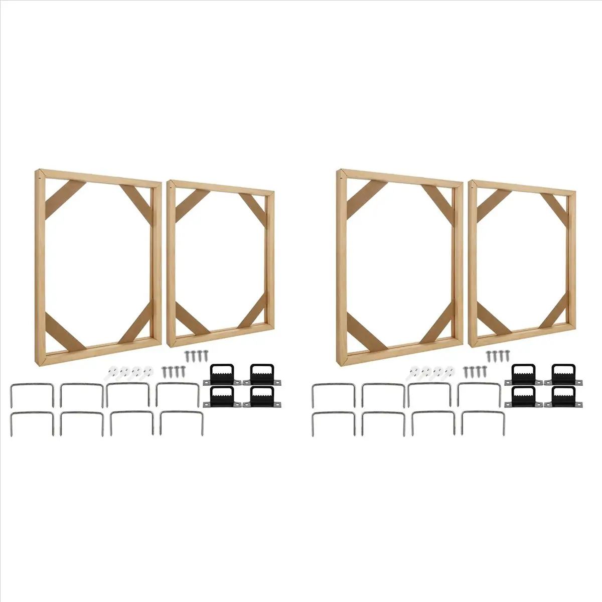4 Set DIY Solid Wood Canvas Frame Kit, 16X20 Inch Canvas Frame Stretcher Bars Wood for Oil Paintings, Prints and Posters
