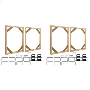 4 Set DIY Solid Wood Canvas Frame Kit, 16X20 Inch Canvas Frame Stretcher Bars Wood for Oil Paintings, Prints and Posters