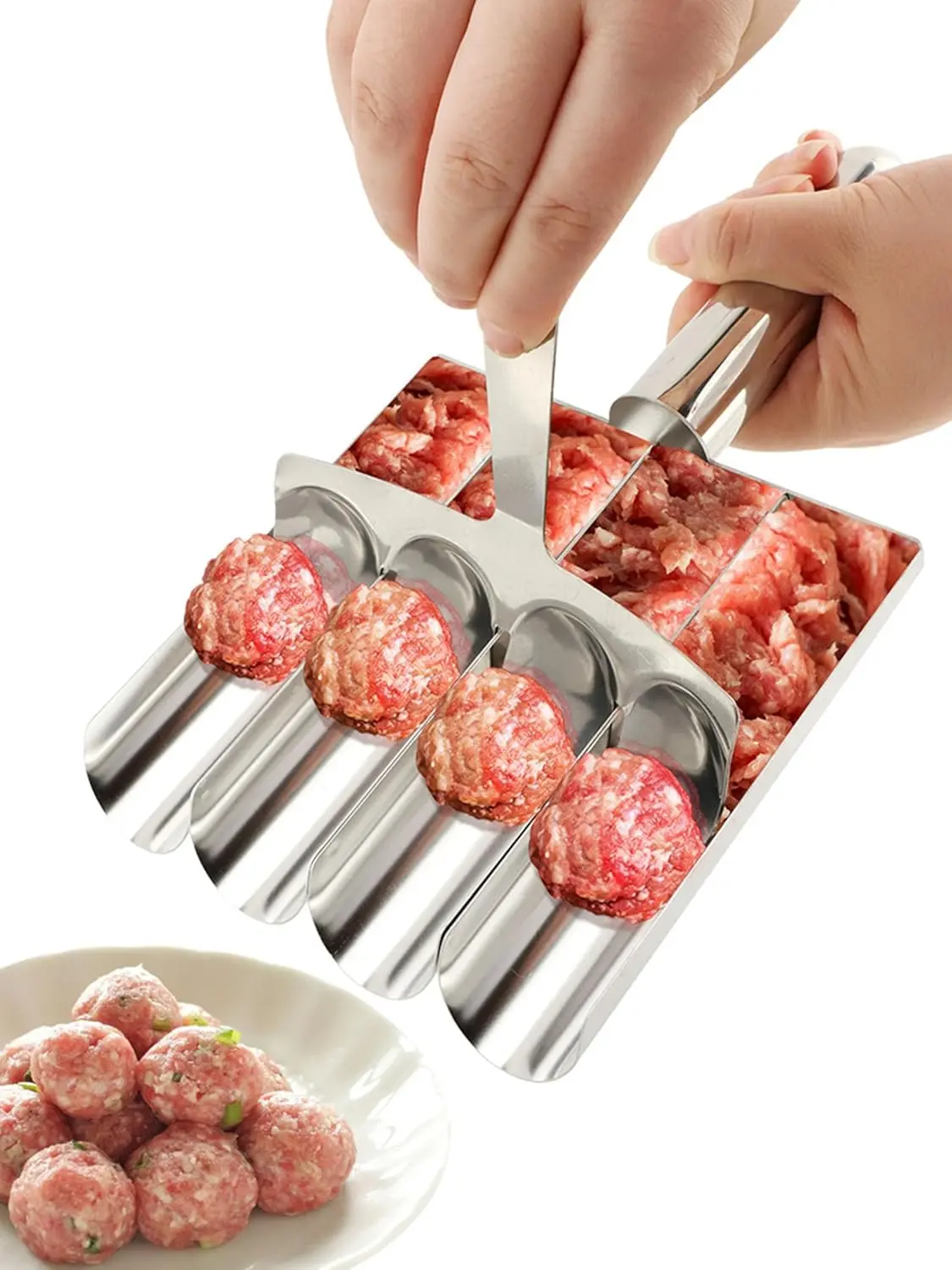 Meatball Maker Tool with Nonstick Scoop | Stainless Steel Meatball Shaper & Scoop | Easy Portioning Tool for Homemade Meatballs, Kitchen Meal Prep & Cooking