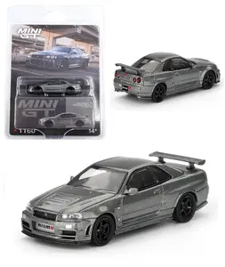 Mini GT 1:64 Nissan Skyline GT-R Dark Metal Gray NISMO BNR34 CRS Version Diecast Model MGT01160-1H