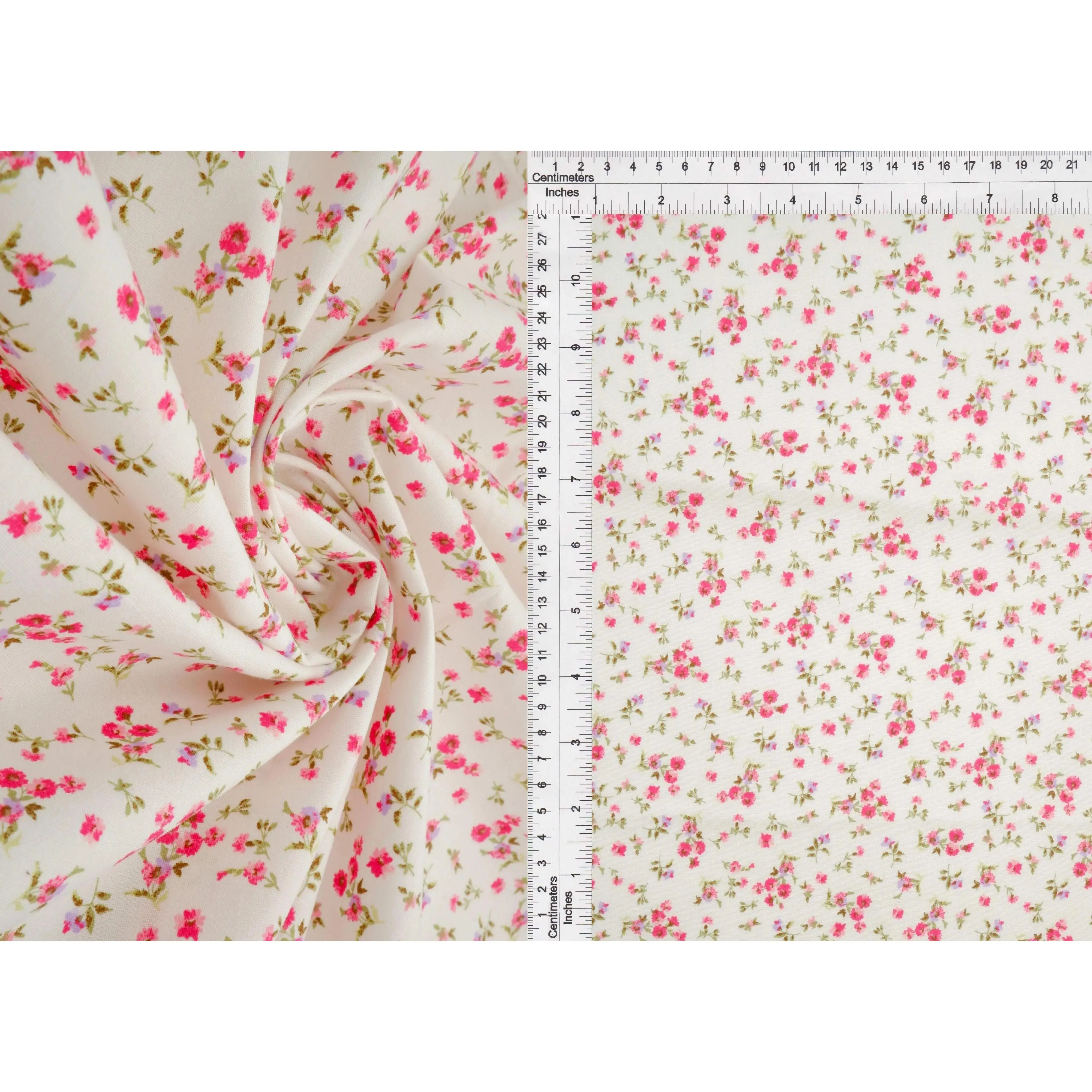 Ditsy Floral Stretch Poplin Fabric – Lightweight Cotton Blend, 57/58" Wide New