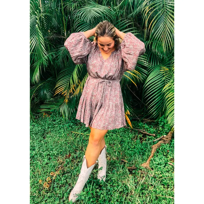 green southern belle dress Sage Floral Babydoll Dress L main image 1