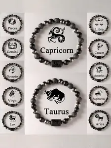Men's Zodiac Bracelet Unique Volcanic Stone Beaded Bracelet Fashionable and Mature Men's Jewelry Super Cool and Handsome gift Stackable Bracelets