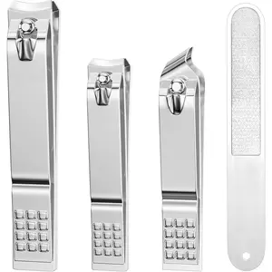 Nail Clippers for Men Women, 4 PCS Nail Clipper Set, Premium Toenail Clippers, Fingernail Clipper, Ultra Sharp Toe Nail Clippers, Nail Cutter, Finger Nail Clippers Adult, Blue